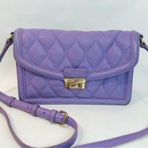 Vera Bradley Quilted Tess Crossbody Purse in Purple/Lavender Leather
